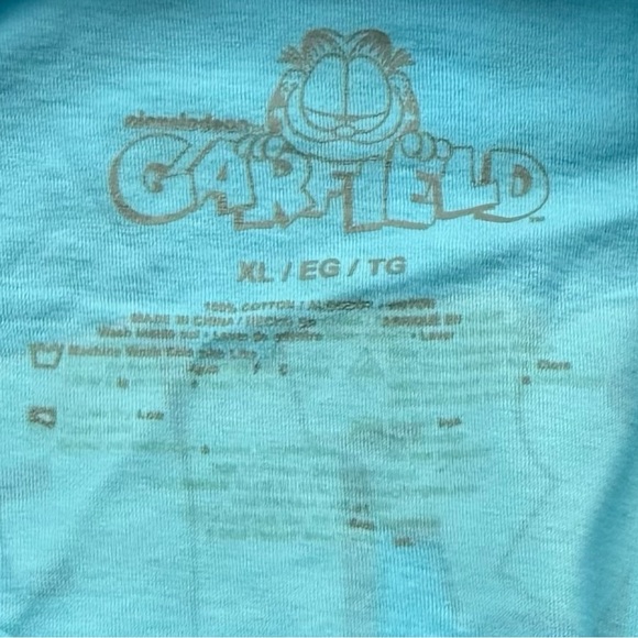Garfield Kids XL 14-16 Blue Ombre Graphic‎ Tee Short Sleeve Cartoon Cat T-Shirt - Picture 4 of 9